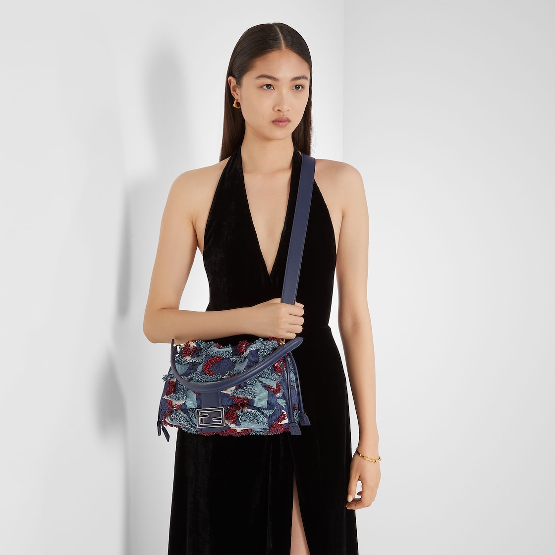 FENDI Mamma Baguette Medium Multicolored Night Butterfly beaded Bag - Image 4